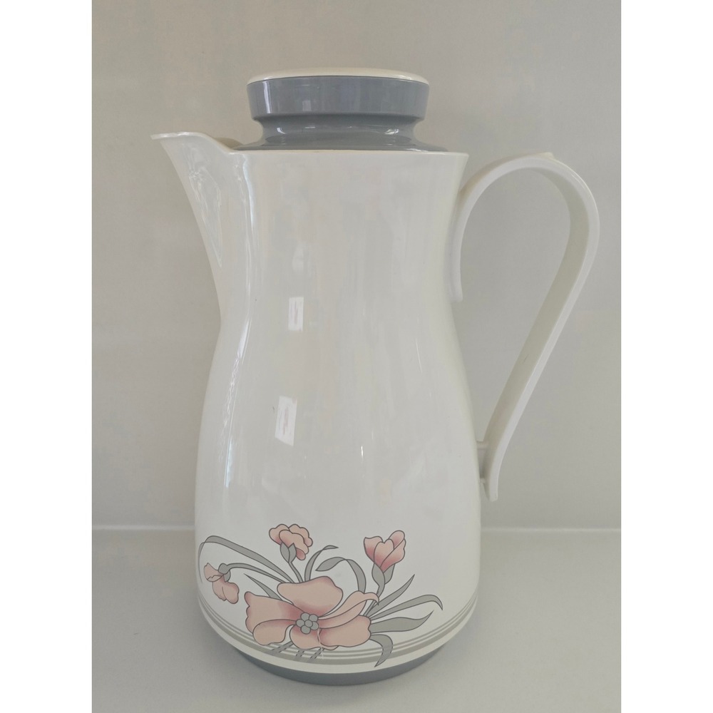 Vintage Style Floral Thermal Carafe 32 oz Insulated Coffee Tea Pitcher